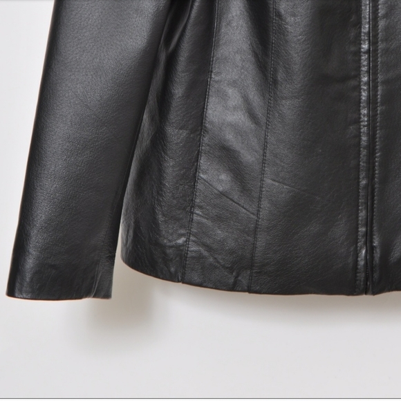 Women's Black Leather Jacket with Zipper. East5th. Small. New condition. - Picture 5 of 9